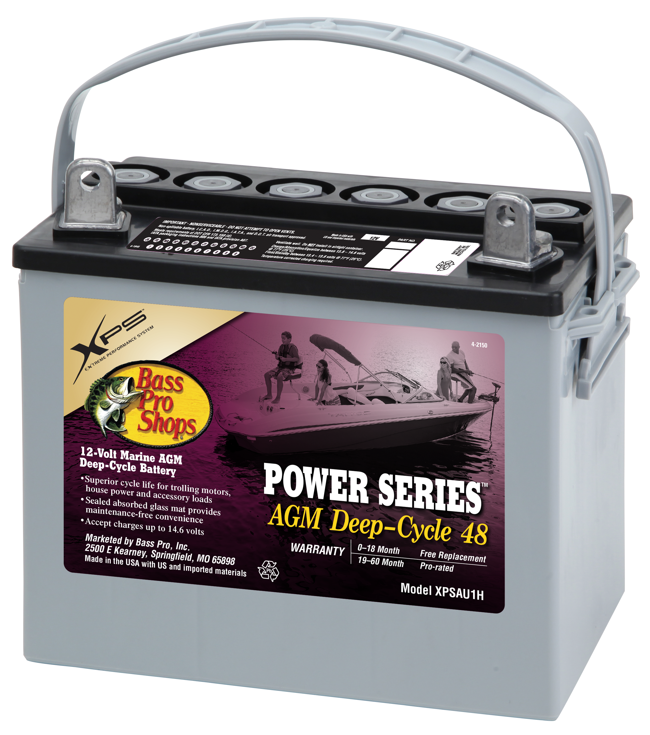 Bass Pro Shops XPS Power Series 12Volt Marine AGM DeepCycle Battery